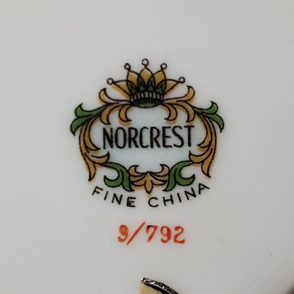 Norcrest Teacup and Saucer Orange Yellow Pink Flowers - Picture 8 of 11